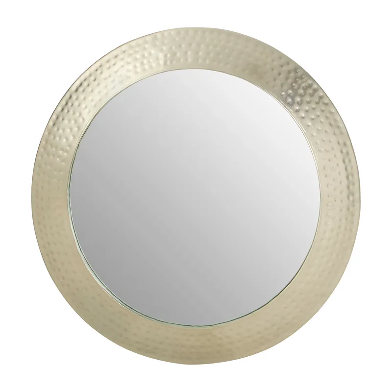 Orsina Templar Pewter Finish Wall Mirror in Silver Silver
