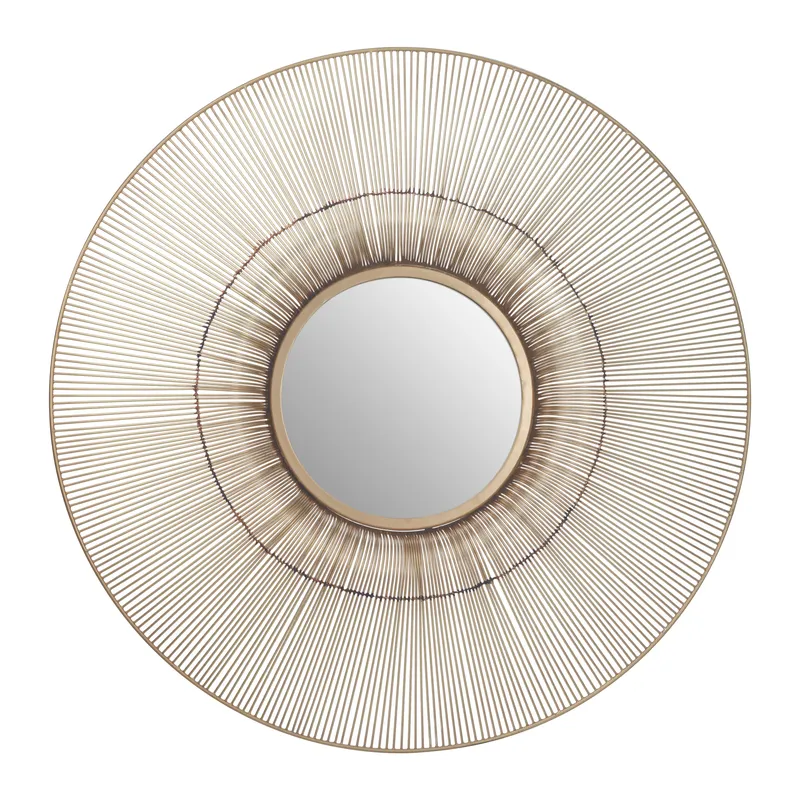 Orsina Templar Wire Wall Mirror in Gold Gold