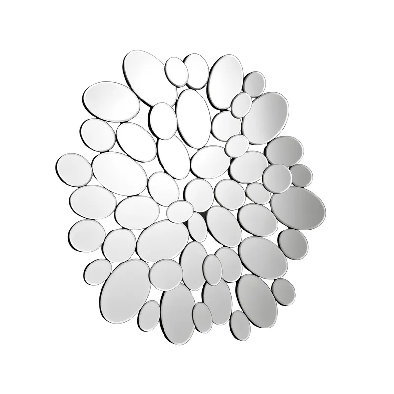 Orsina Tufa Pebble Mirror in Silver Silver