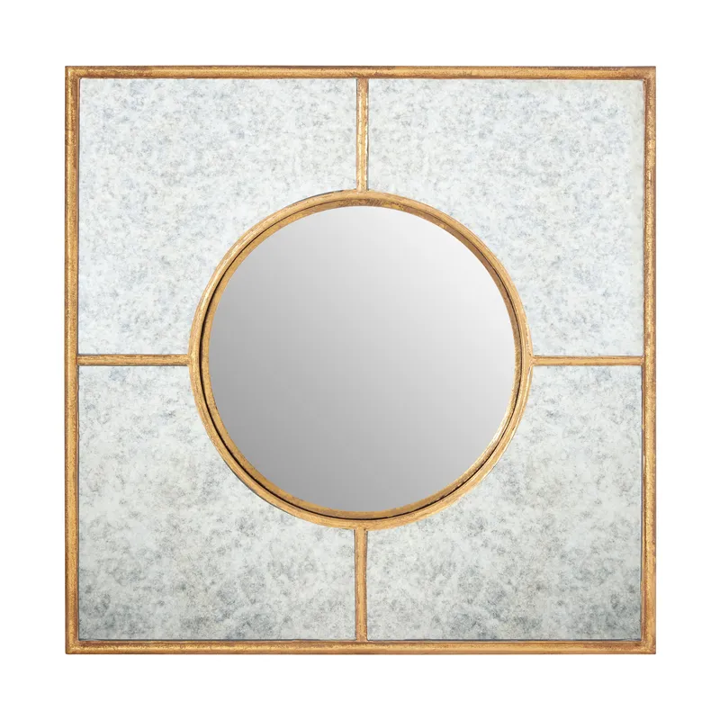 Orsina Zariah Gold Finish Art Deco Wall Mirror Gold