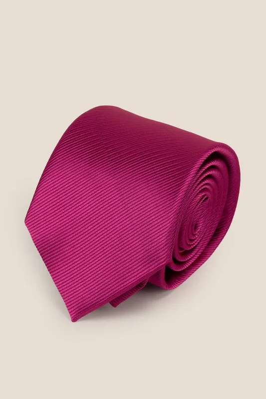 Oswin Hyde Men's Hot Pink Ribbed Tie Pink One Size