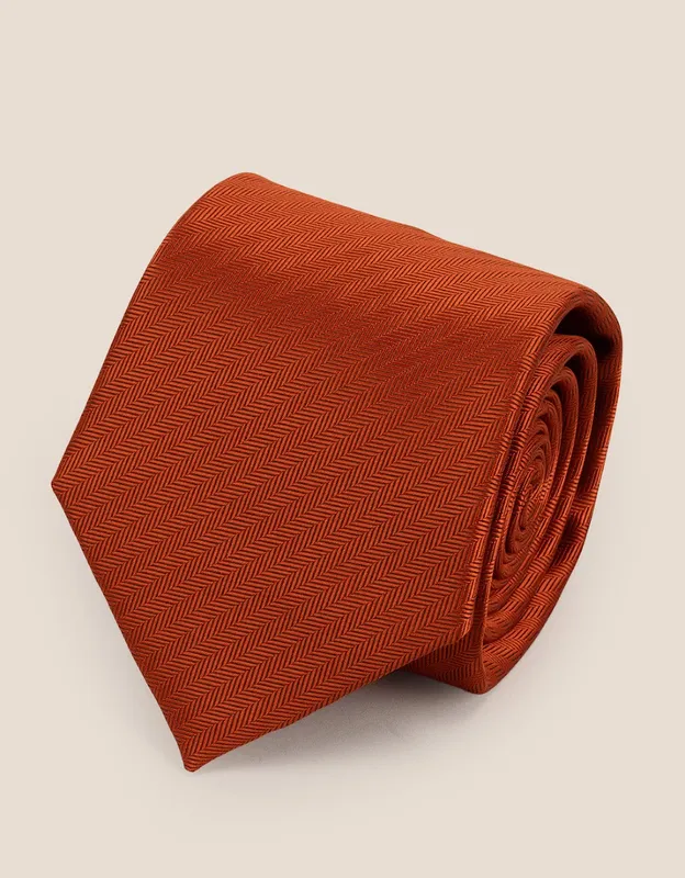 Oswin Hyde Men's Orange Self Stripe - Brown
