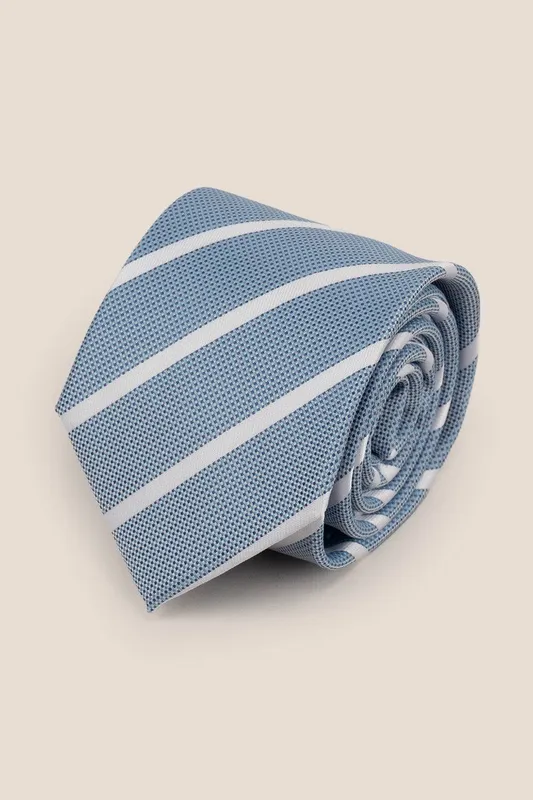 Oswin Hyde Men's Stripe Blue White Tie Blue One Size