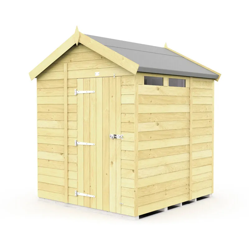7 x 7 Feet Apex Security Shed - Single Door - Wood - L214 x W214 x H217 cm