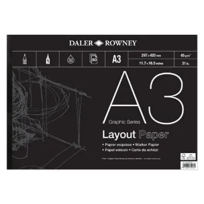 Daler-Rowney Graphic Series Layout Pad A3 45G 80Sh