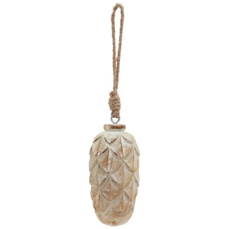 Sostter Whitewashed Pine Cone Ornament in Brown - Brown