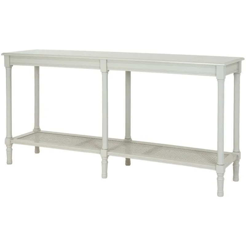 Belmont Rattan Collection Large Console Table - Wood - L40 x W160 x H80 cm - White