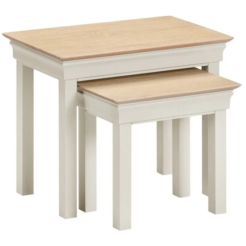 Seconique Bordeaux Nest of 2 Tables (Fully Assembled) in Ivory Ivory