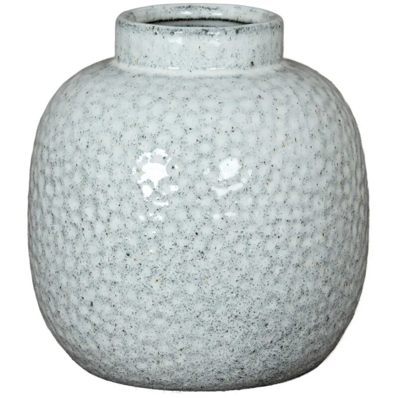 Cairn Dimple Small Vase - Ceramic - L18 x W18 x H20 cm - White