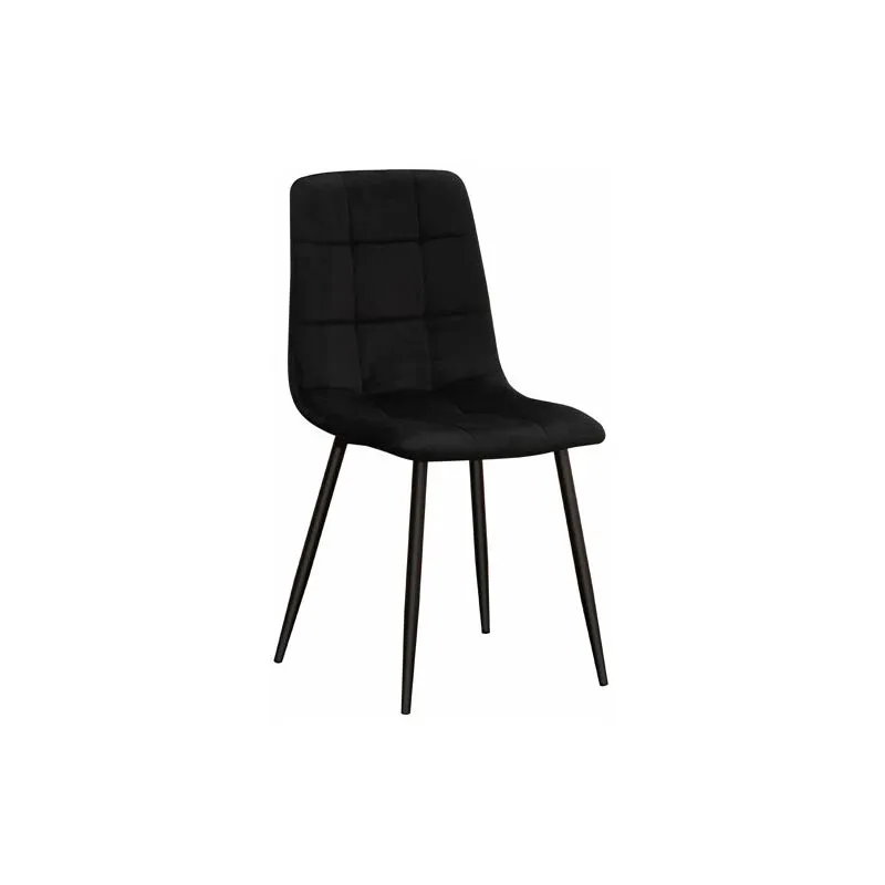 Chair - Tufted Fabric/Metal - L52 x W44 x H86 cm - Black