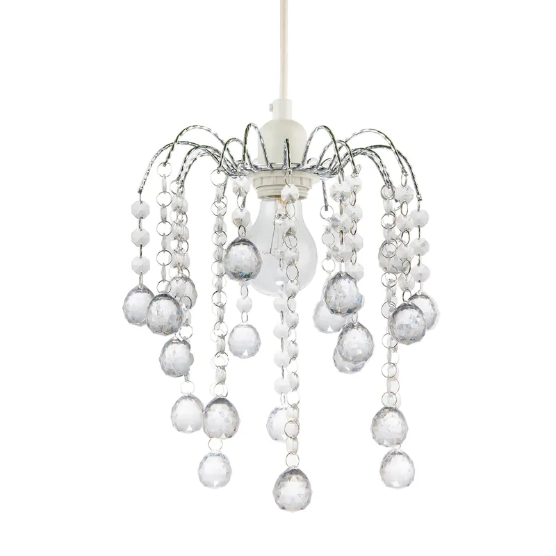 Chic Waterfall Pendant Light Shade with Clear Acrylic Balls and Beads