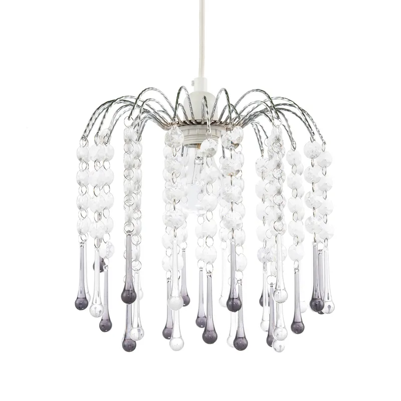 Classic Waterfall Pendant Shade with Clear and Smoked Black Acrylic