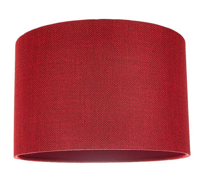 Happy Homewares Contemporary & Sleek Linen Fabric Lampshade in Red Size: 12 inches Red 12 inches