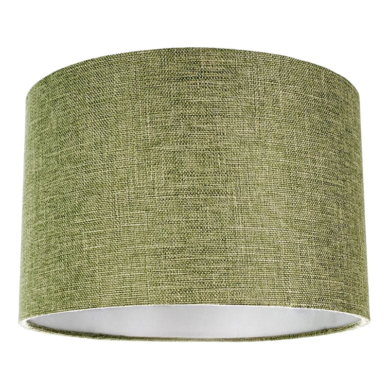 Happy Homewares Contemporary & Sleek Linen Fabric Lampshade in Olive Size: 14 inches Olive