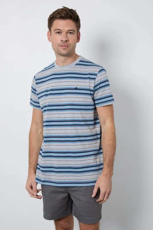 Debenhams Men's Blue Heritage Stripe T-Shirt Size: 2XL Blue 2XL female