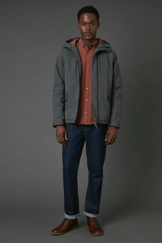 Debenhams Men's Dark Grey Padded Parka Jacket Size: XL - Dark Grey - Size: XL