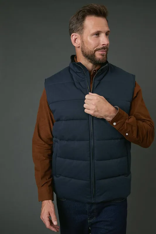 Debenhams Men's Navy Padded Gilet Size: 2XL - Navy