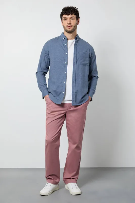 Maine Men's Pink Premium Chino Trousers Size: 32S Pink 32S