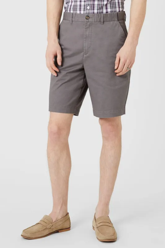 Debenhams Men's Premium Chino Short in Grey Size: 36 - Grey