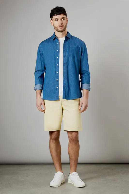 Debenhams Men's Premium Chino Shorts in Yellow Size: 44 - Yellow