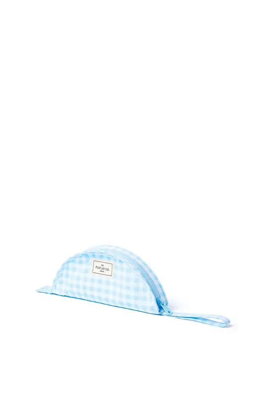 Debenhams Parachute Lunar Flat Lay Makeup Pouch - Baby Blue Gingham - Multicolor - Size: One Size