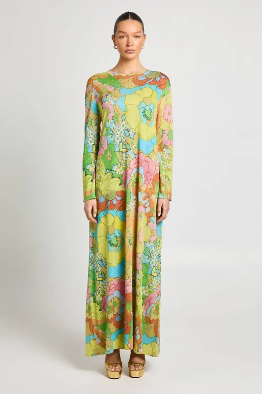 Debenhams Women's Ashish Psychedelic Floral Knit Maxi Dress Size: Medium - Multicolor