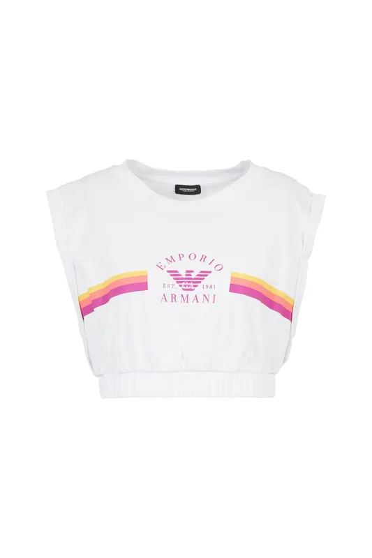 Debenhams Women's Ea Crop Top White Multi Size: Large - White
