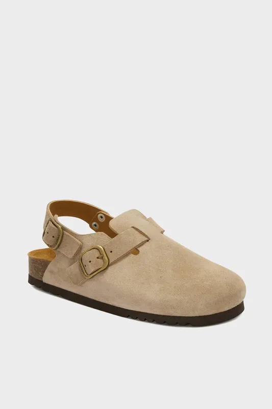Debenhams Women's Fae Backstrap Suede Dark Beige Size: 38 - Beige - Size: 38
