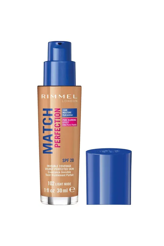 Rimmel Match Perfection liquid foundation Spf 20 shade 102 Light Nude 30 ml