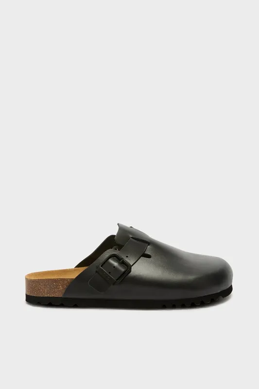 Debenhams Women's Oliver Leather Clog Black Size: 42 - Black