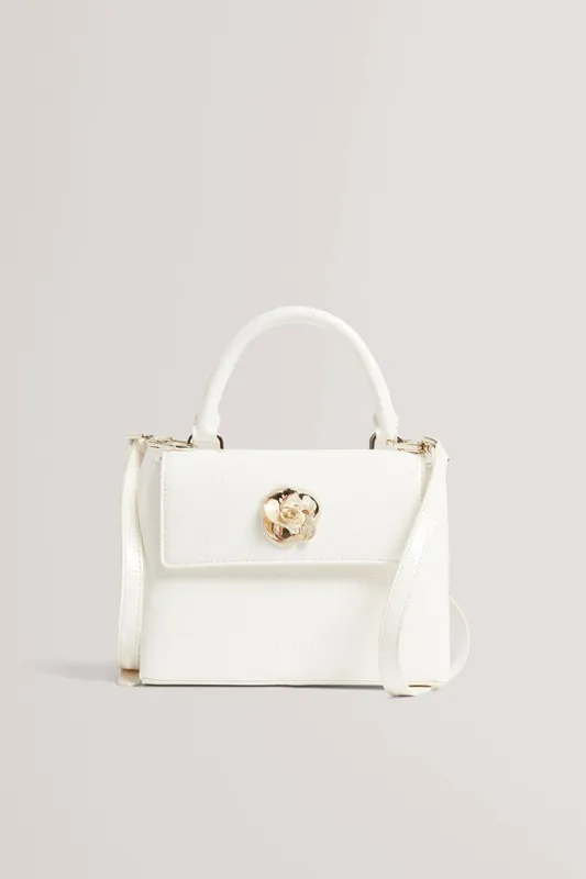 Debenhams Women's Rose Detail Mini Crinkle Bag in Ivory Ivory female