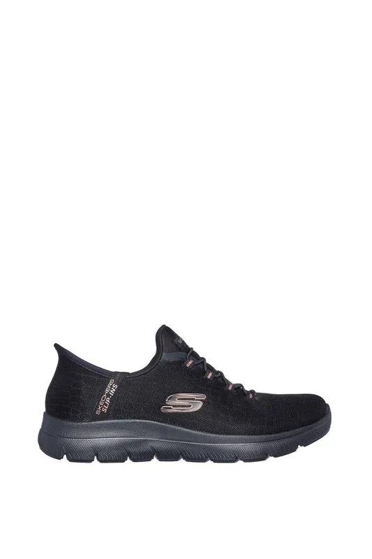 Debenhams Women's Summits Sparkle Bungee Slip-ins Black Gold Size: 5 - Black - Size: 5