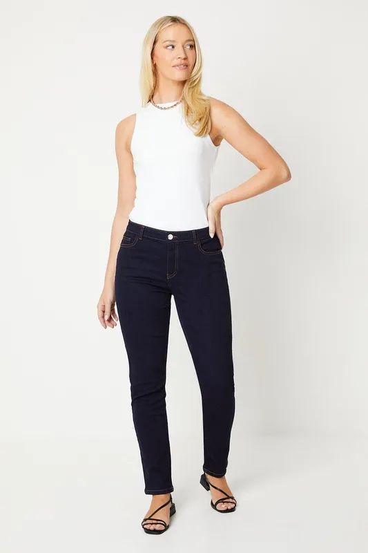 Dorothy Perkins Women's Comfort Stretch Slim Jeans in Indigo Size: 8 Indigo