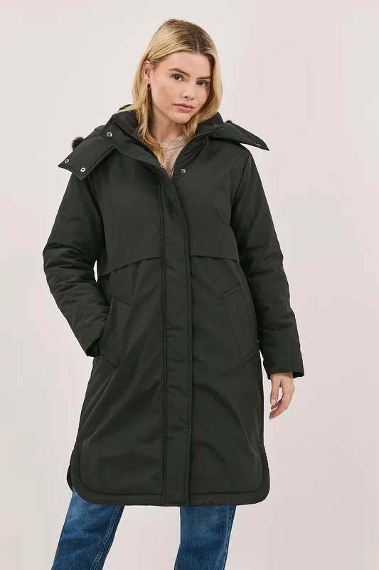 Dorothy Perkins Women's Glam Padded Parka in Black Size: 8 Black 8