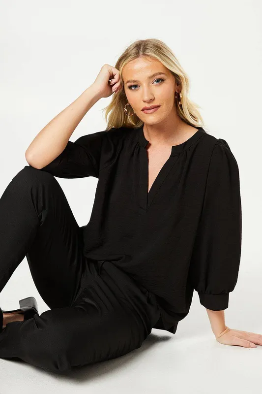 Dorothy Perkins Women's Overhead Shirt in Black Size: 14 - Black - Size: 14