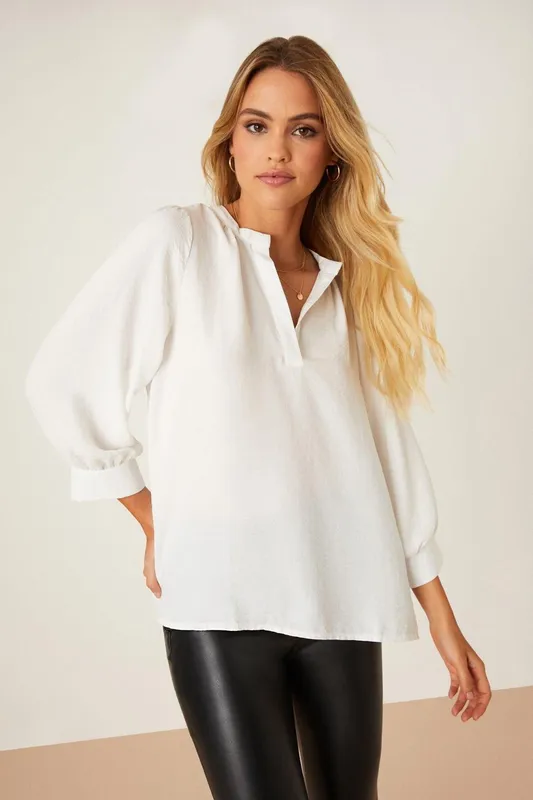 Dorothy Perkins Women's Overhead Shirt in Ivory Size: 8 Ivory 8