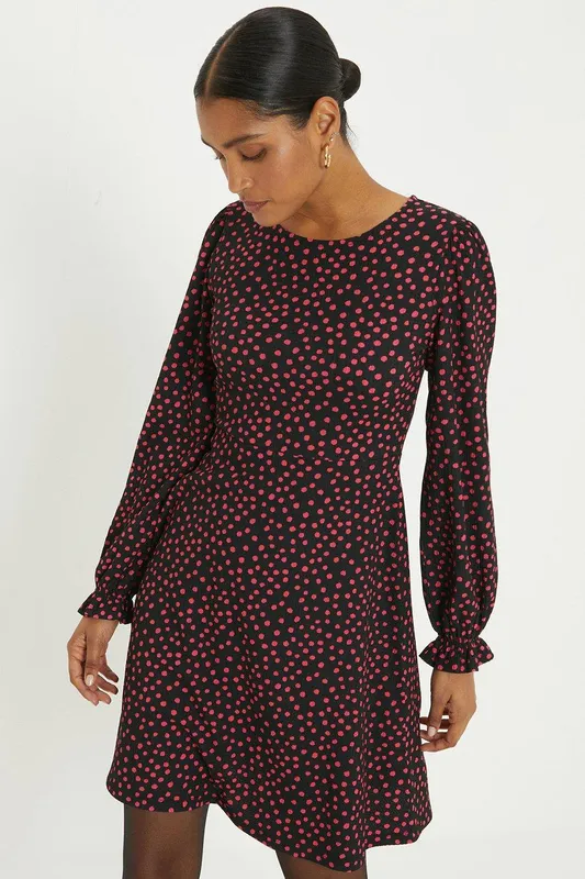 Dorothy Perkins Women's Pink Spot Mini Dress Size: 8 - Pink
