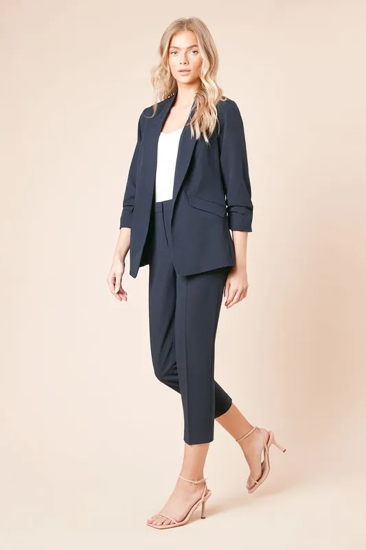 Dorothy Perkins Women's Slim Ankle Grazer Trouser in Navy Size: 16 Navy 16