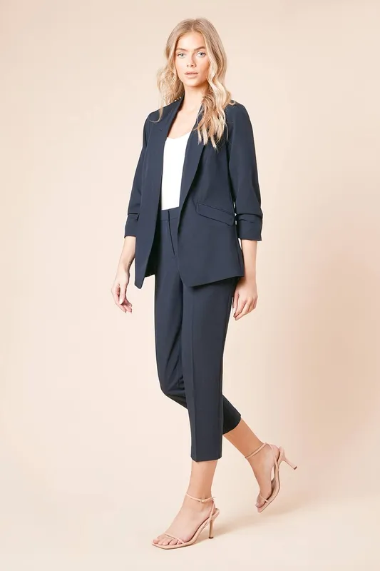 Dorothy Perkins Women's Slim Ankle Grazer Trouser in Navy Size: 8 - Navy - Size: 8