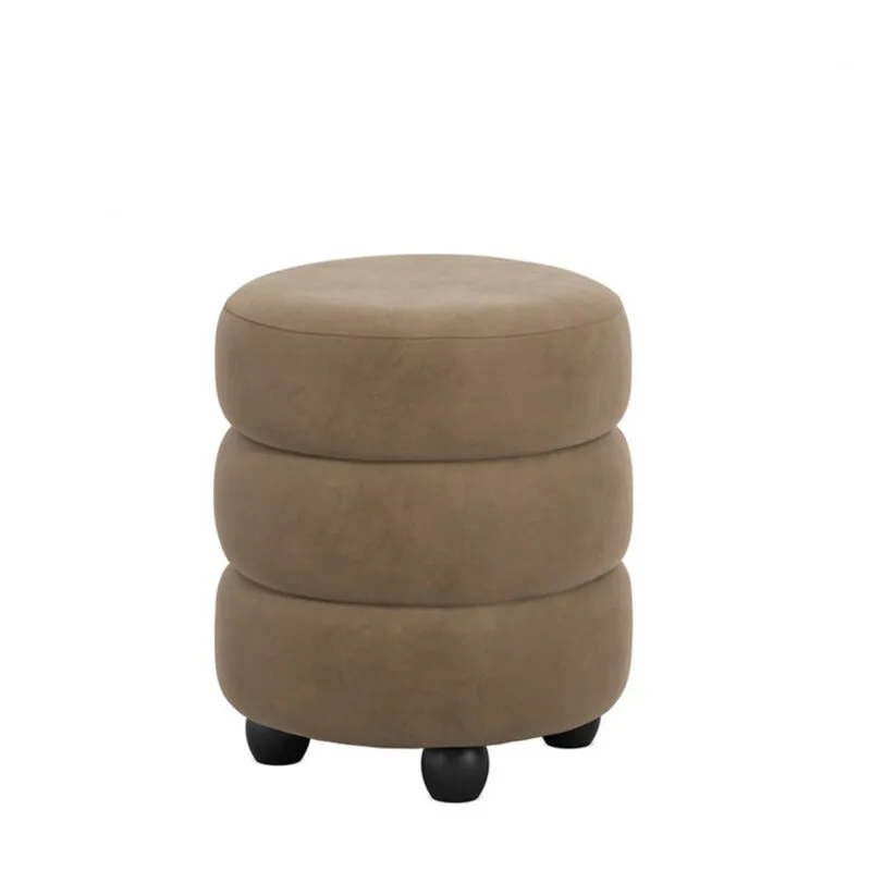 Emi Pouffe - Velvet/Pine - L43 x W43 x H49.5 cm - Mole/Black - Fully Assembled