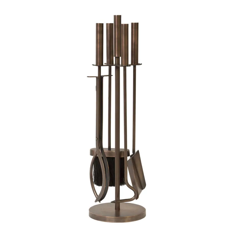 Ivyline Copper Fireside Companion Set Round Copper
