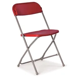 Flat Back Folding Chair : Burgundy