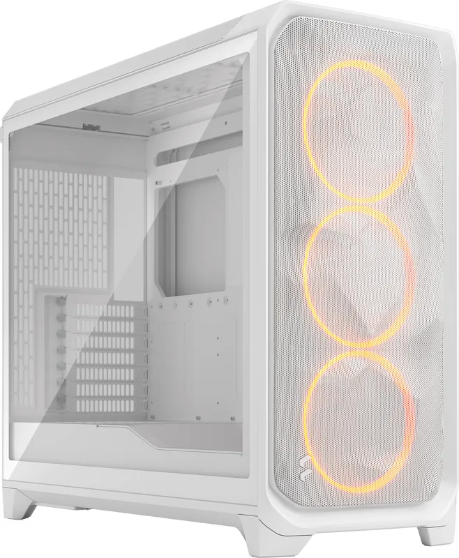 Fractal Design Meshify 3 XL Full Tower Gaming PC Case - White Rgb TG Clear Tint