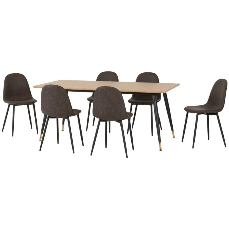 Hamilton & Athens Large Indoor Dining Set - Medium Oak Effect/Brown