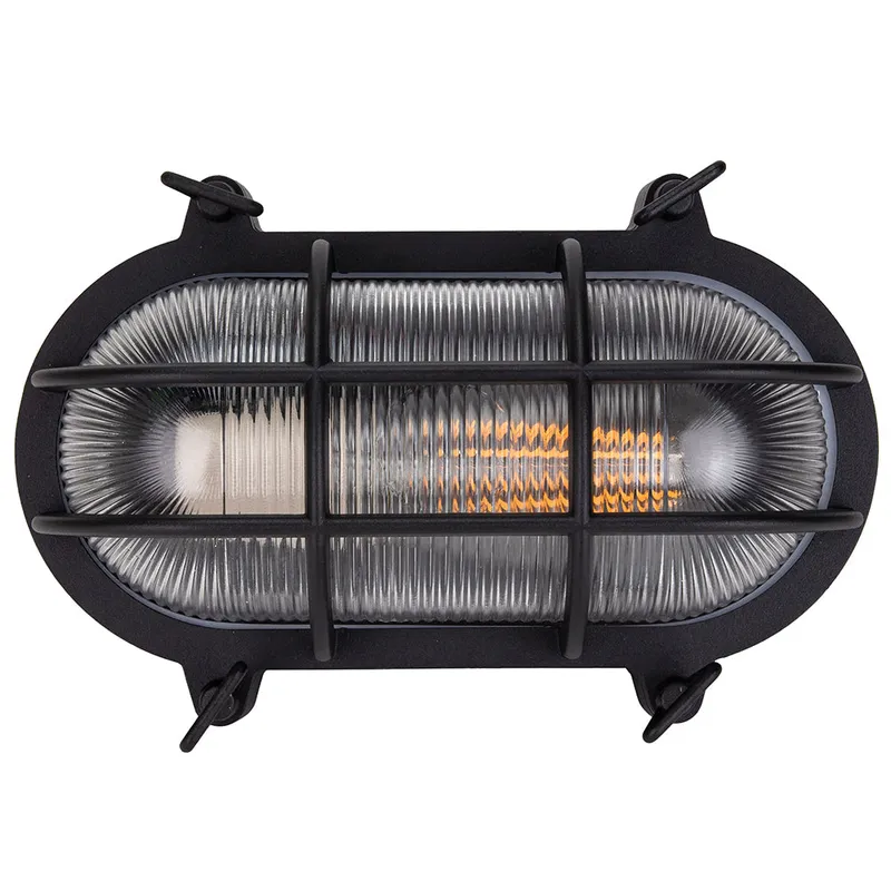 Industrial Nautical Marine Style Black Cast Aluminium Outdoor Bulkhead Light