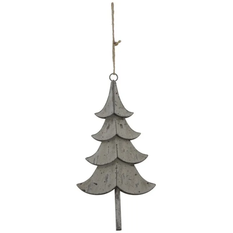 Large Rustic Hanging Tree Decoration - Metal - L2 x W11 x H23 cm - Brown
