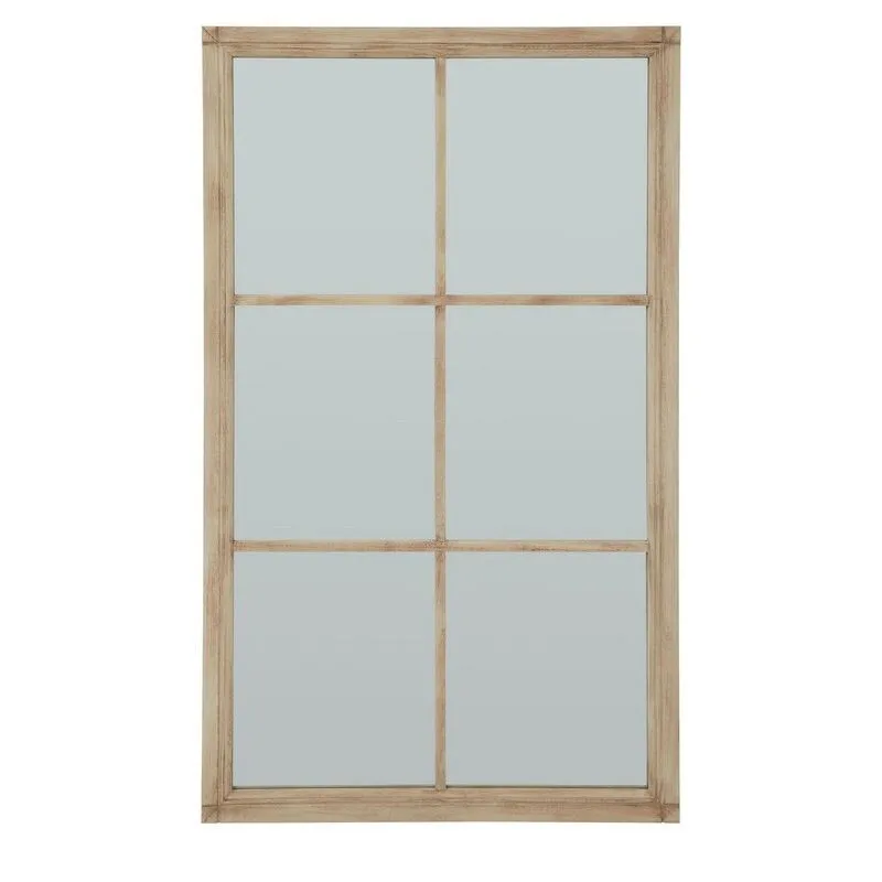 Large Window Mirror - Washed Wood - L4 x W90 x H150 cm - Brown