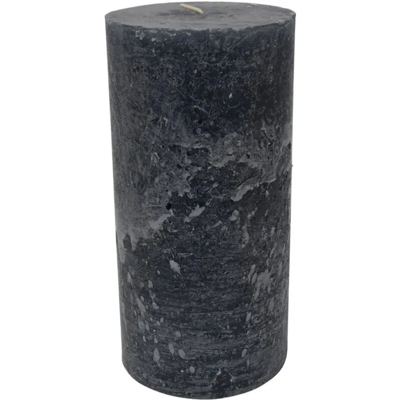 Libra Rustica Pillar Candle - Paraffin - L10 x W10 x H20 cm - Dark Grey