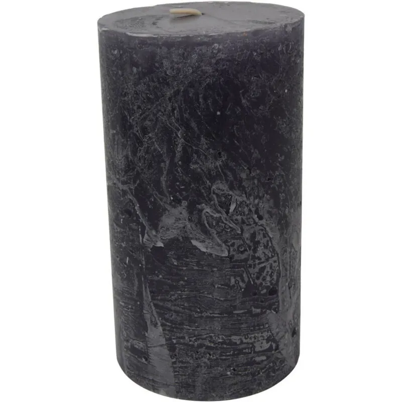 Libra Rustica Pillar Candle - Paraffin - L7 x W7 x H12 cm - Dark Grey