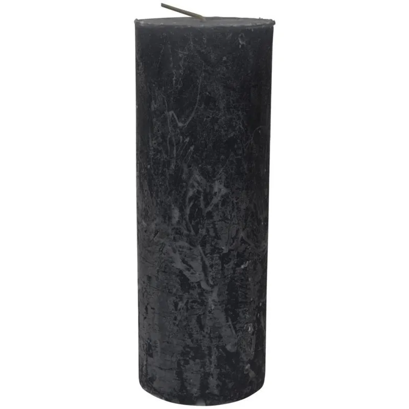 Libra Rustica Pillar Candle - Paraffin - L7 x W7 x H19 cm - Dark Grey